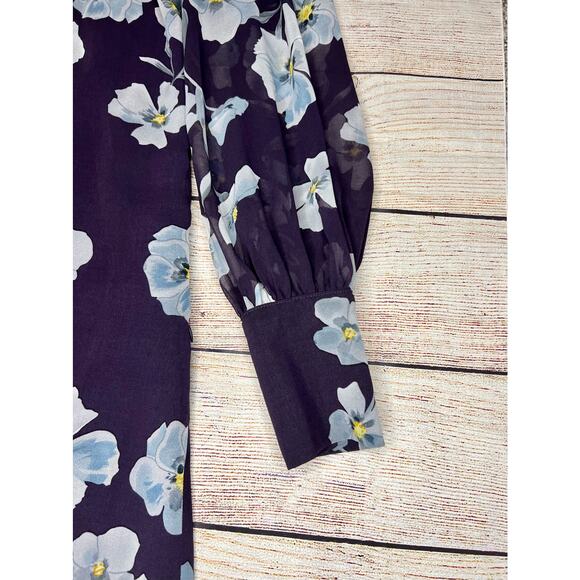 Cabi 4018 Ellery floral dress size S EUC purple side zip fully line side zip - Picture 8 of 12
